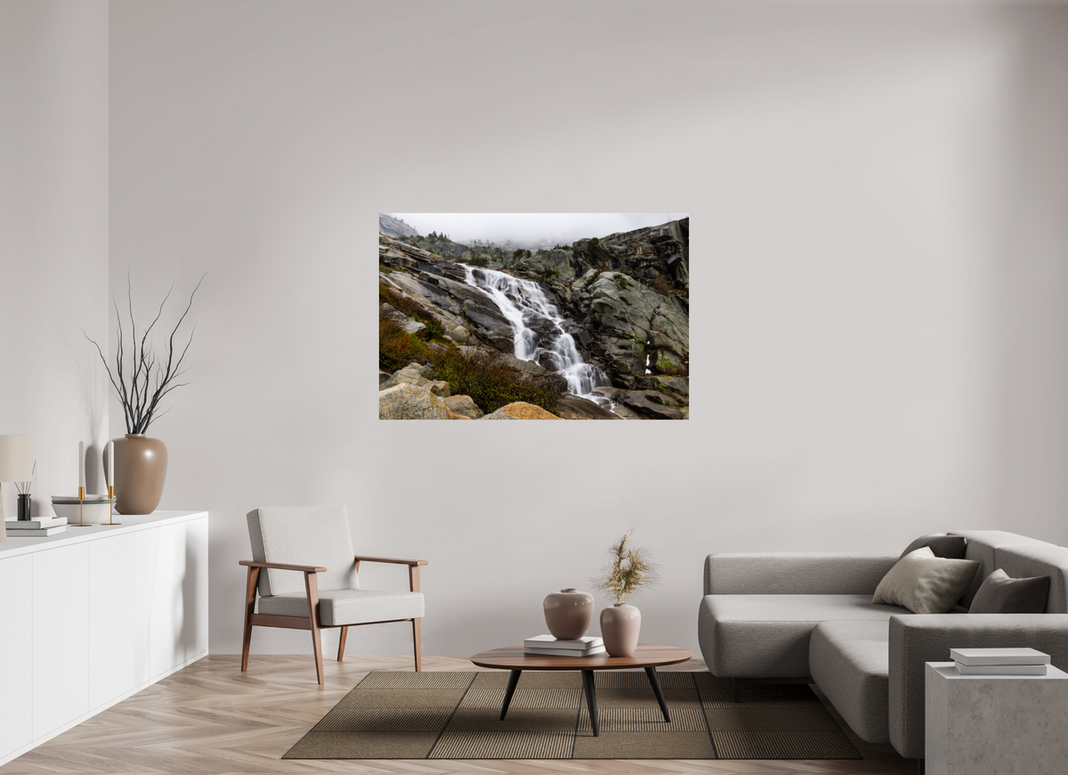 60 x 40″, Metal on Aluminum Backing Tokopah Falls