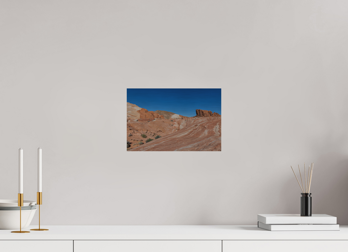 12 x 8″, Direct Print on Brushed Aluminum Sandstone Formation at Fire Wave Trail