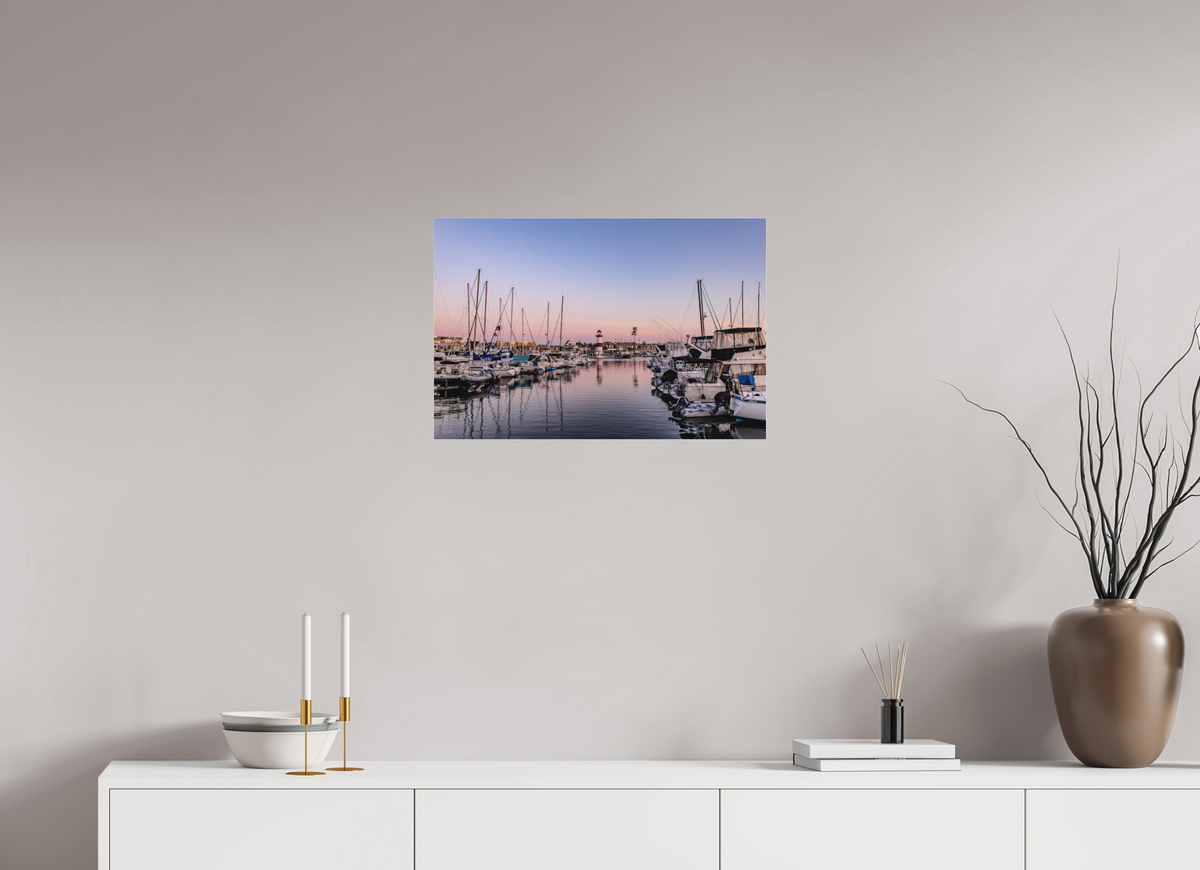 24 x 16″, Fine Art Pigment under Acrylic Glass The Oceanside Harbor