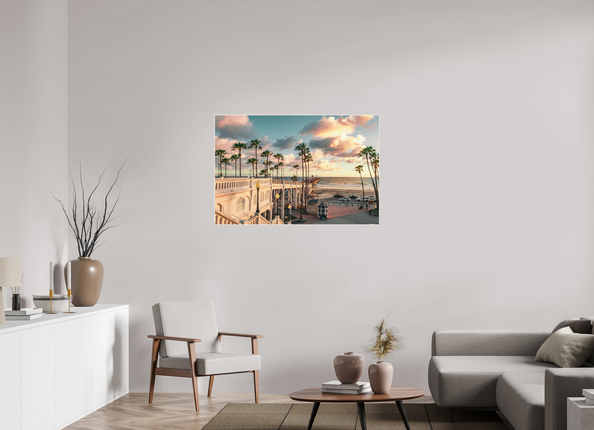 45 x 30″, Solid Wood Artbox Beautiful Clouds at the Oceanside Pier
