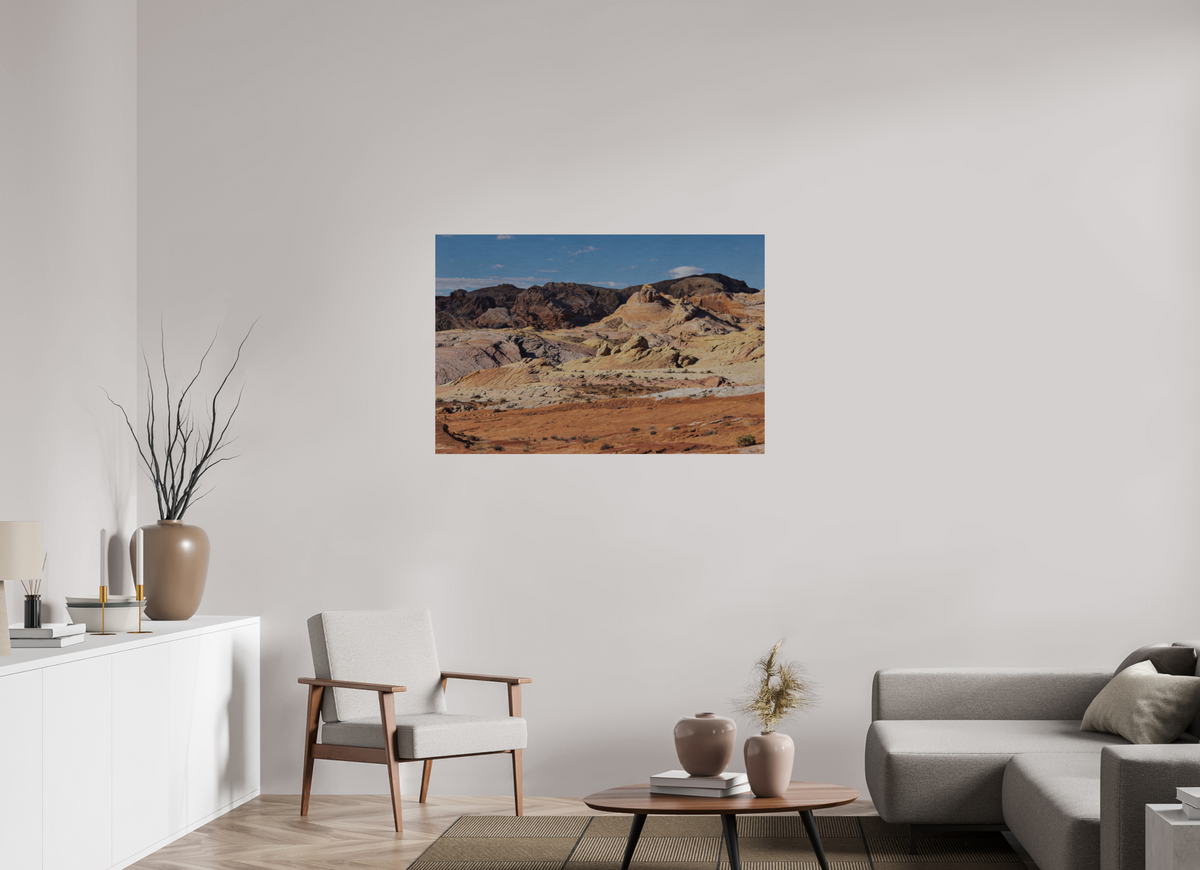 45 x 30″, Direct Print on Brushed Aluminum Sandstone Formation at Fire Wave Trail