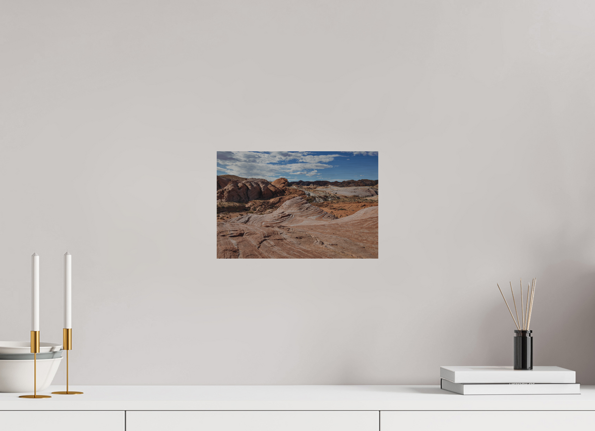 12 x 8″, Direct Print on Brushed Aluminum Sandstone Formation at Fire Wave Trail