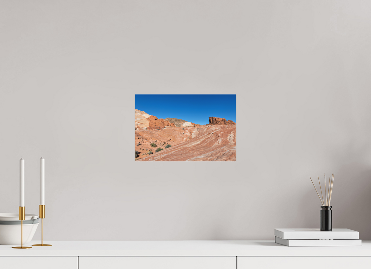 12 x 8″, Fine Art Pigment under Acrylic Glass Sandstone Formation at Fire Wave Trail