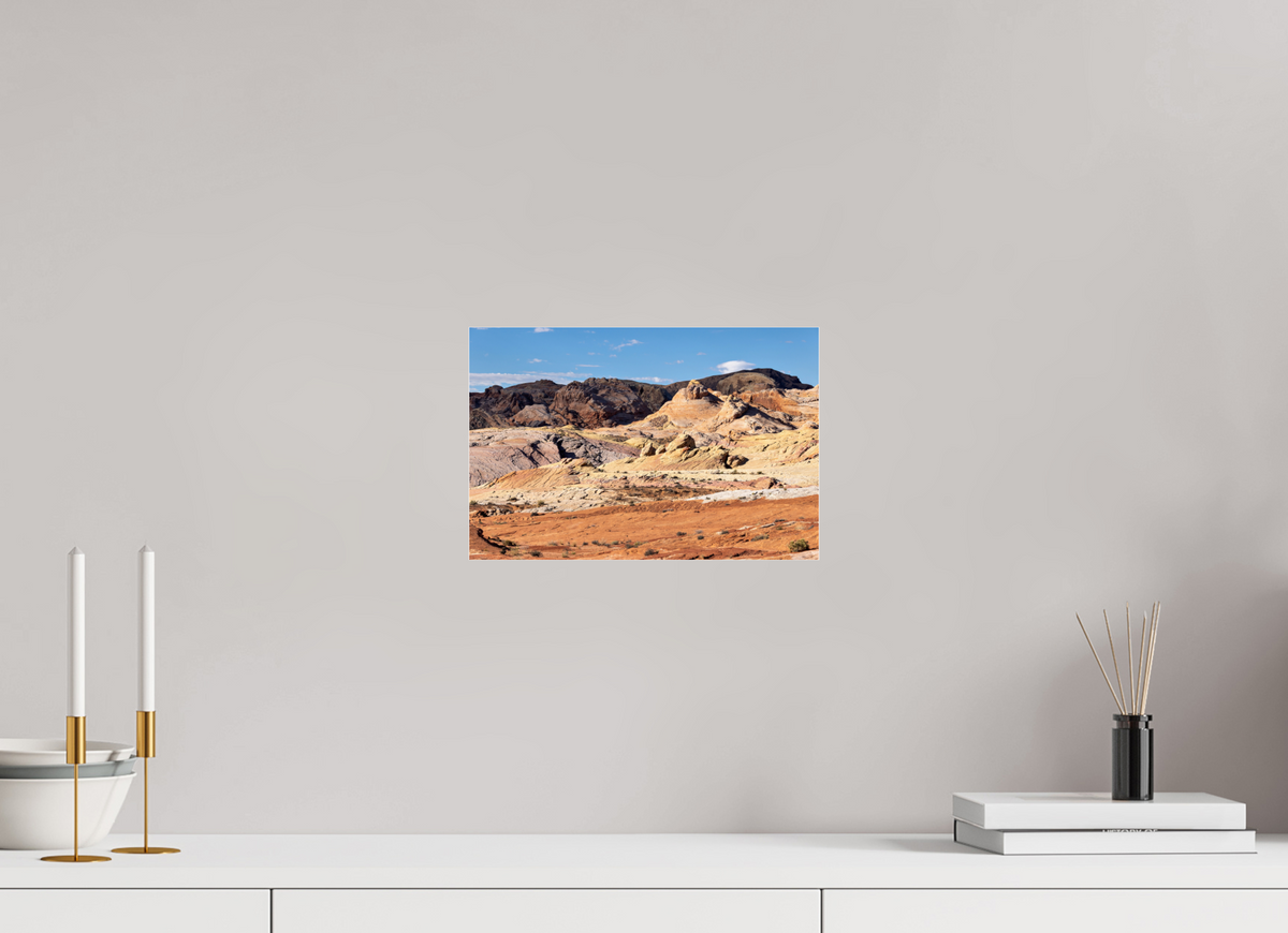 12 x 8″, Metallic Photo Print under Acrylic Glass Sandstone Formation at Fire Wave Trail