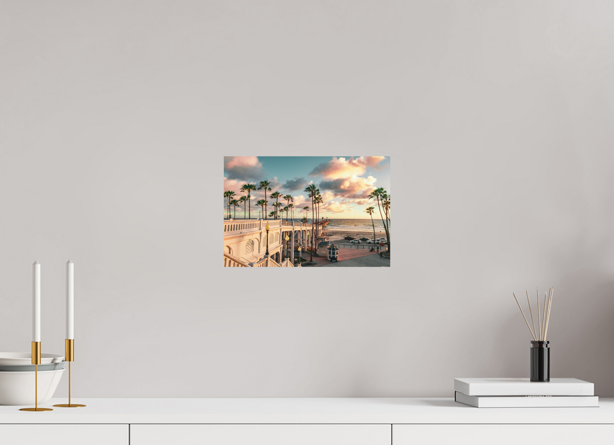 12 x 8″, ChromaLuxe HD Metal Print Beautiful Clouds at the Oceanside Pier