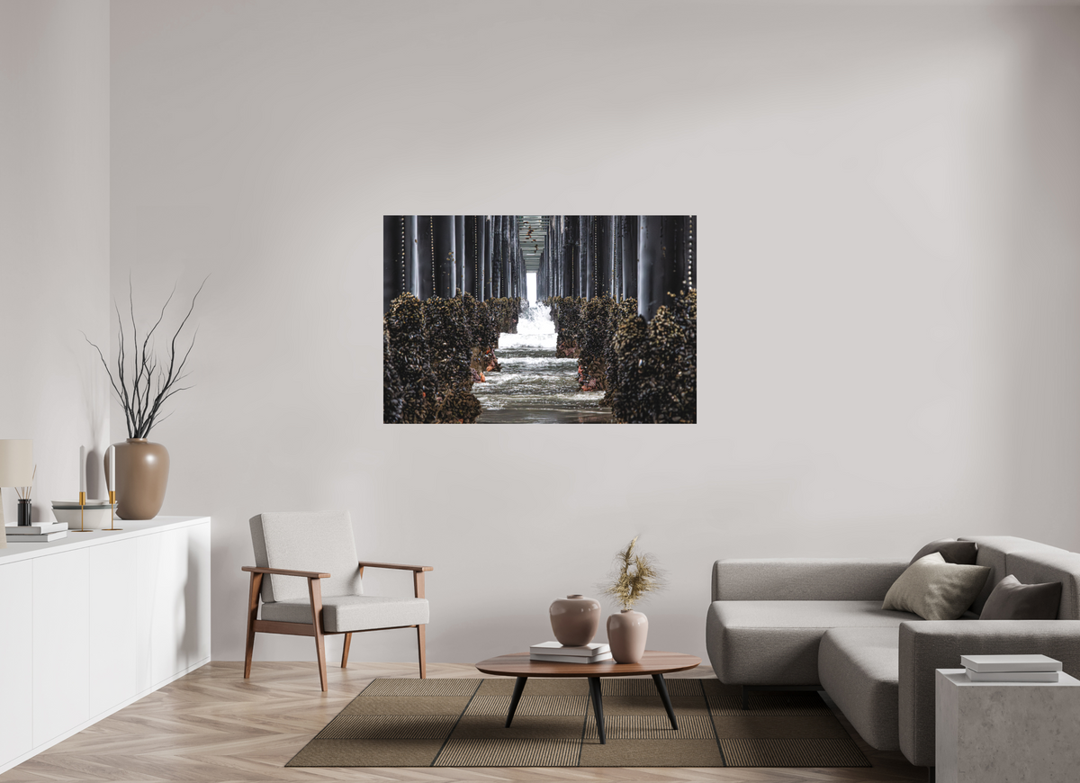 60 x 40″, Photo Print Under Matte Acrylic Glass Under the Oceanside Pier