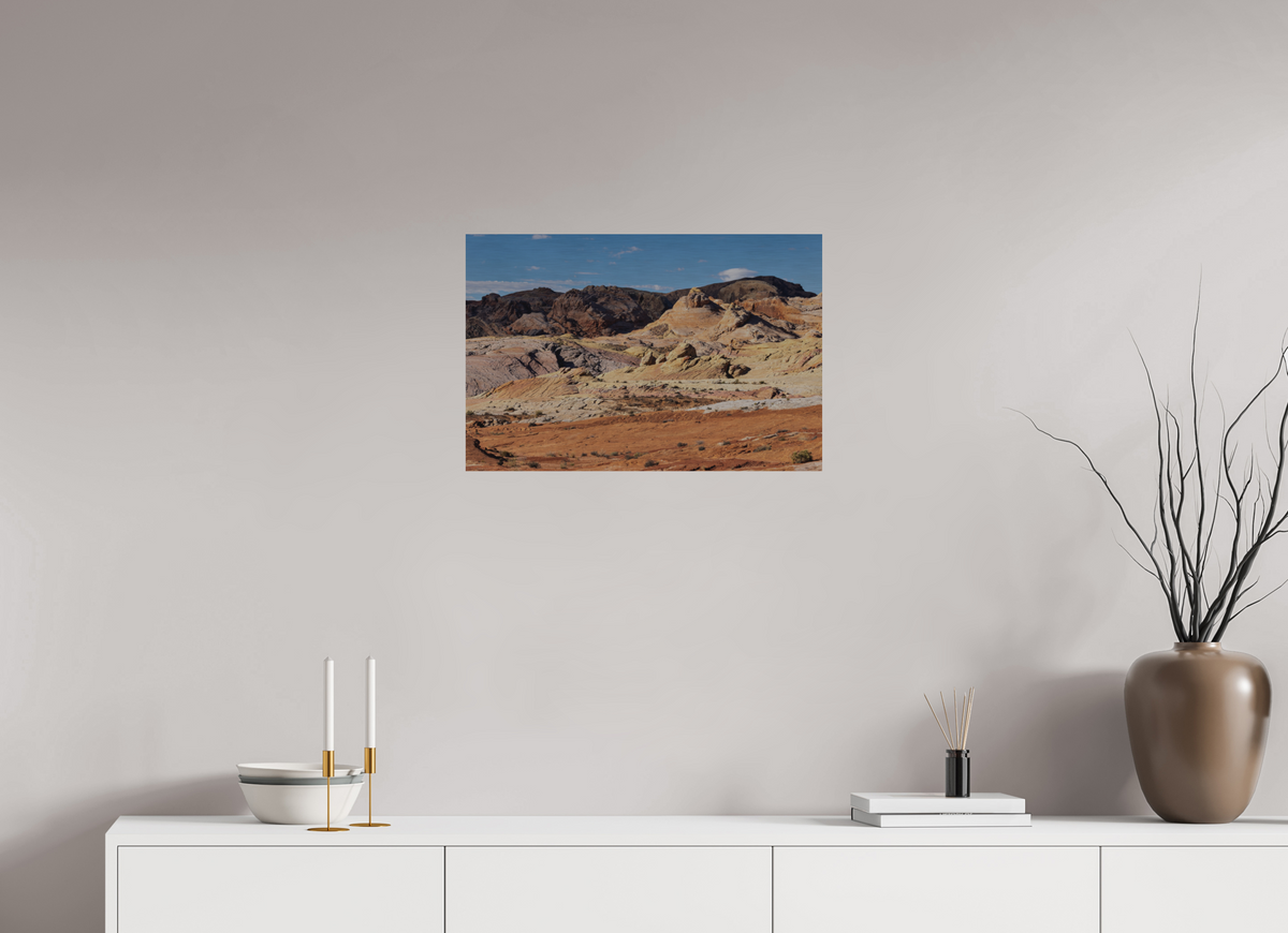 24 x 16″, Direct Print on Brushed Aluminum Sandstone Formation at Fire Wave Trail