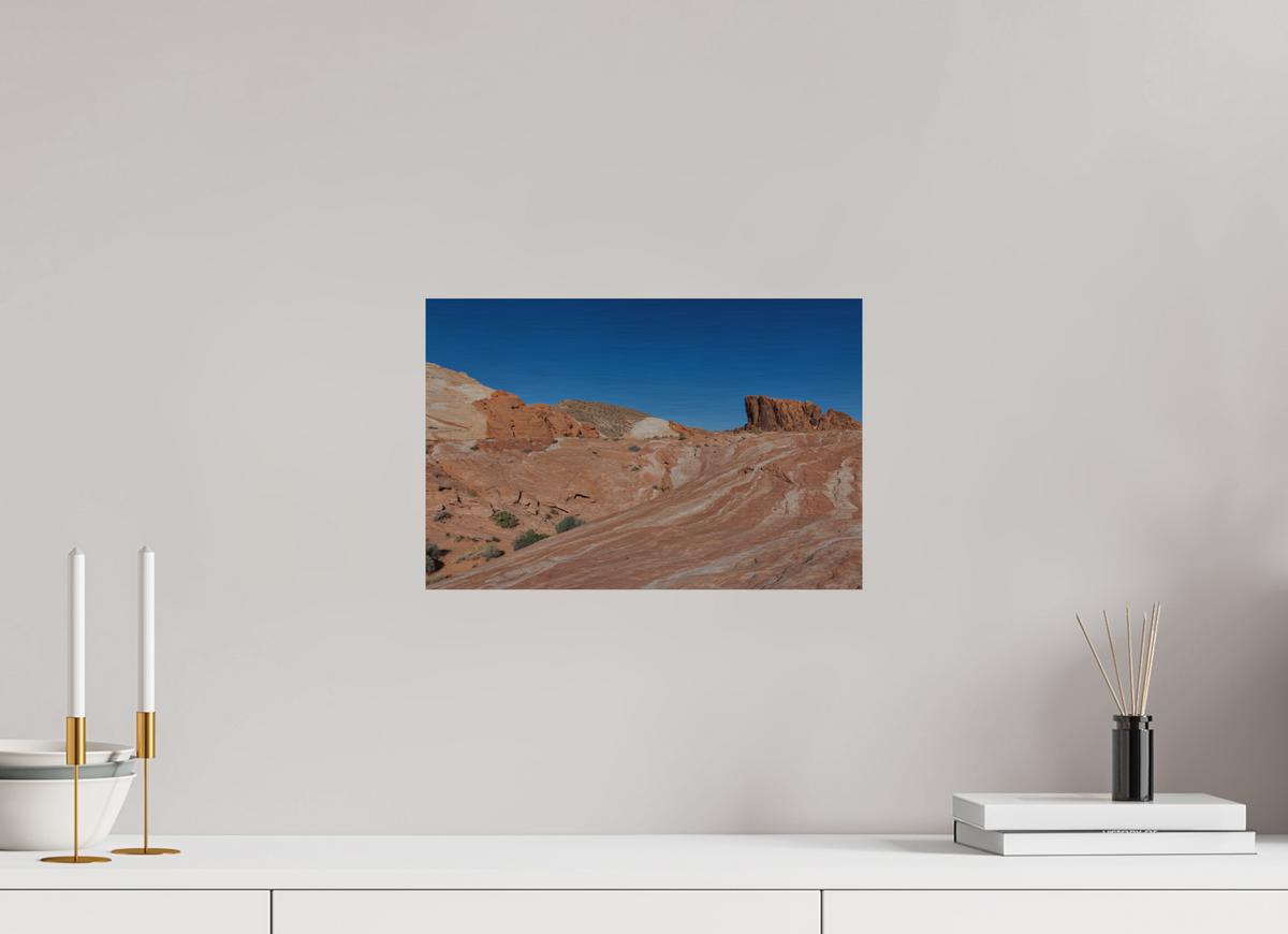 15 x 10″, Direct Print on Brushed Aluminum Sandstone Formation at Fire Wave Trail