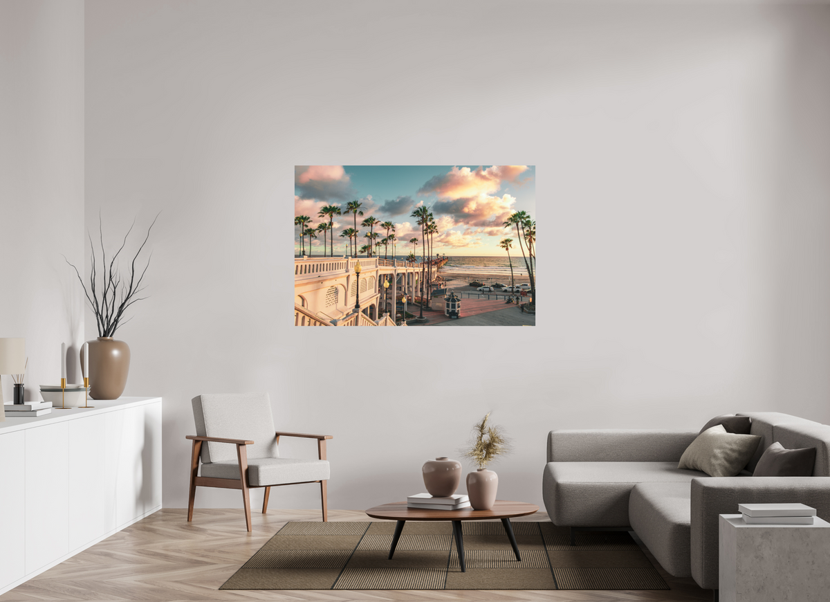 60 x 40″, Direct Print on Aluminum Dibond Beautiful Clouds at the Oceanside Pier