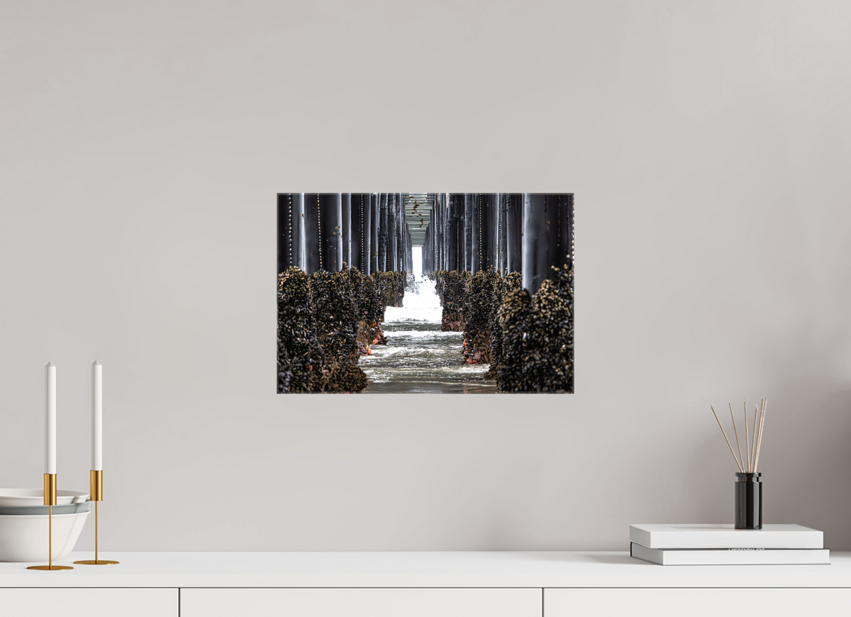 15 x 10″, Glossy Canvas on Stretcher Frame Under the Oceanside Pier