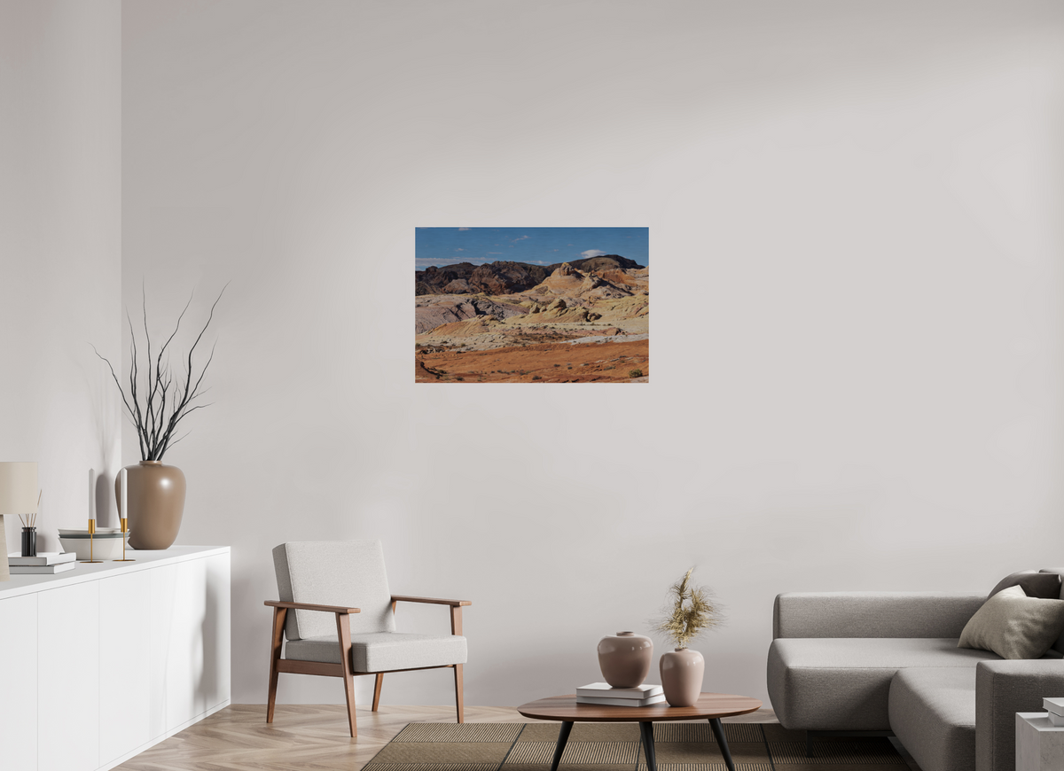 36 x 24″, Direct Print on Brushed Aluminum Sandstone Formation at Fire Wave Trail
