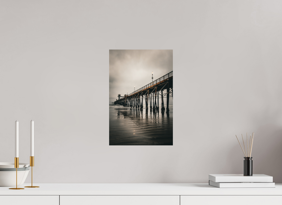 10 x 15″, Metal on Aluminum Backing Oceanside Pier in the Morning