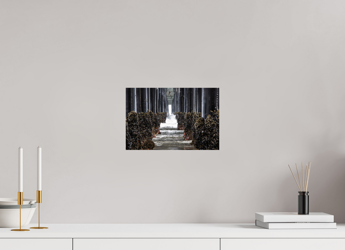 12 x 8″, ChromaLuxe HD Metal Print Under the Oceanside Pier