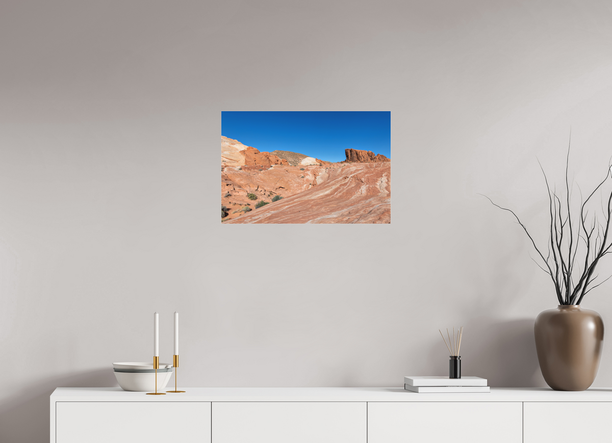 24 x 16″, Photo Print Under Matte Acrylic Glass Sandstone Formation at Fire Wave Trail