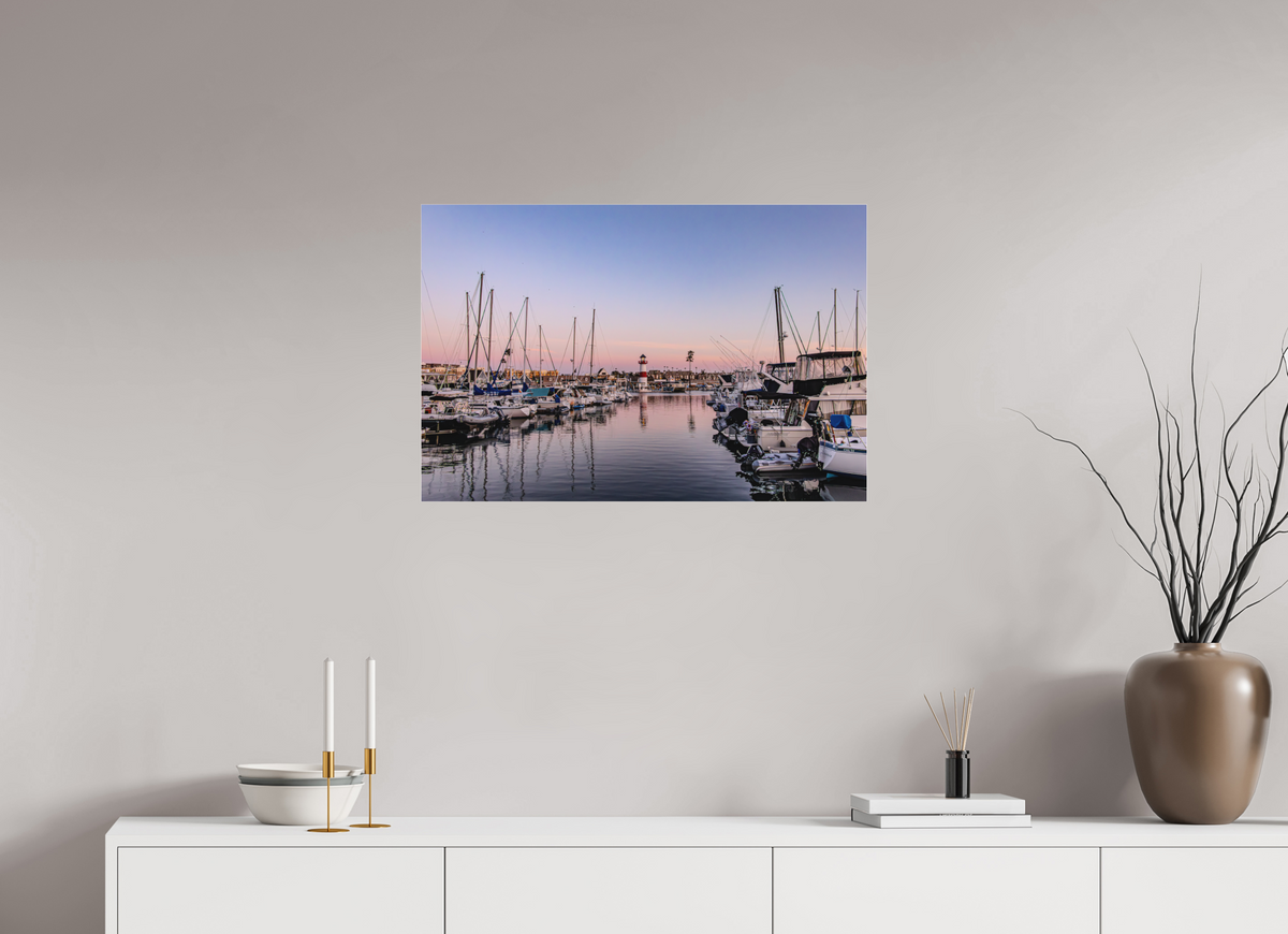 30 x 20″, Fine Art Pigment under Acrylic Glass The Oceanside Harbor