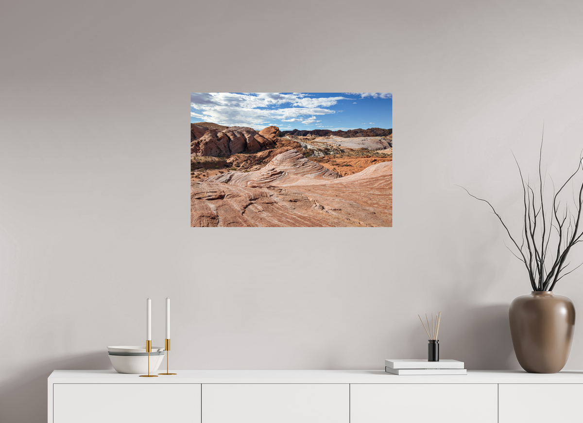 30 x 20″, Fine Art Print on Aluminum Dibond Sandstone Formation at Fire Wave Trail