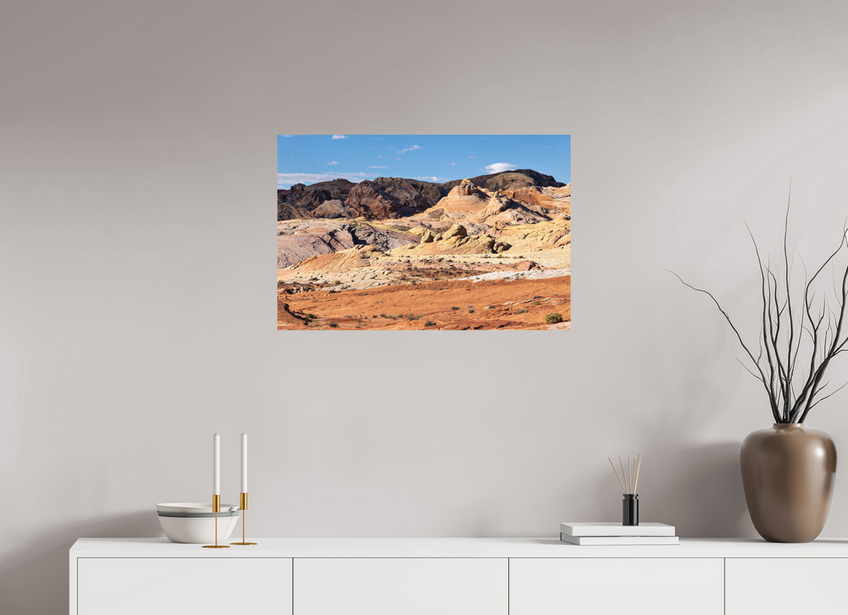 30 x 20″, Direct Print on Aluminum Dibond Sandstone Formation at Fire Wave Trail