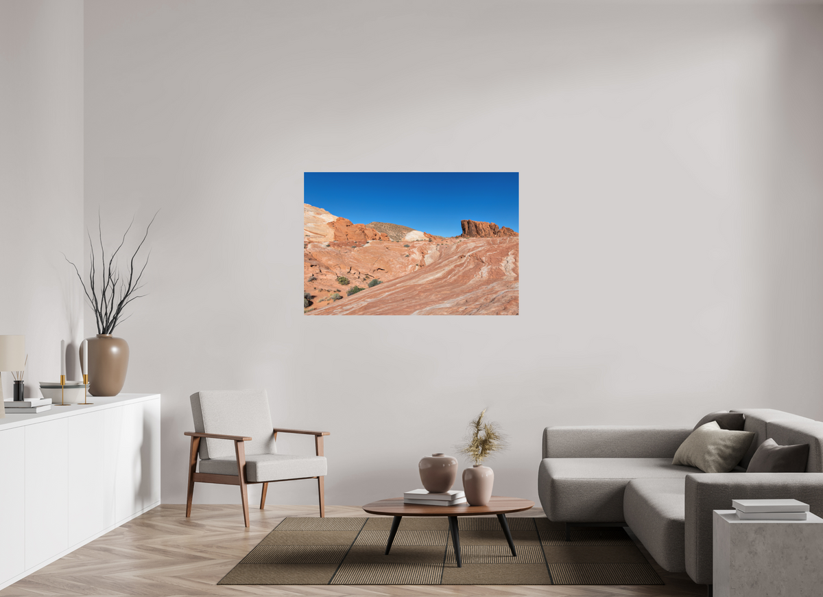 54 x 36″, Photo Print Under Matte Acrylic Glass Sandstone Formation at Fire Wave Trail
