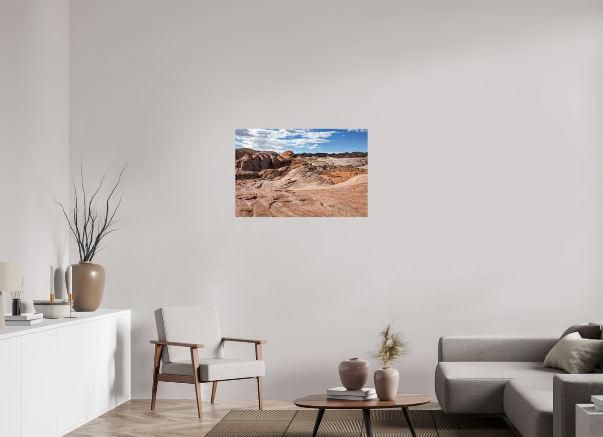 36 x 24″, ChromaLuxe HD Metal Print Sandstone Formation at Fire Wave Trail