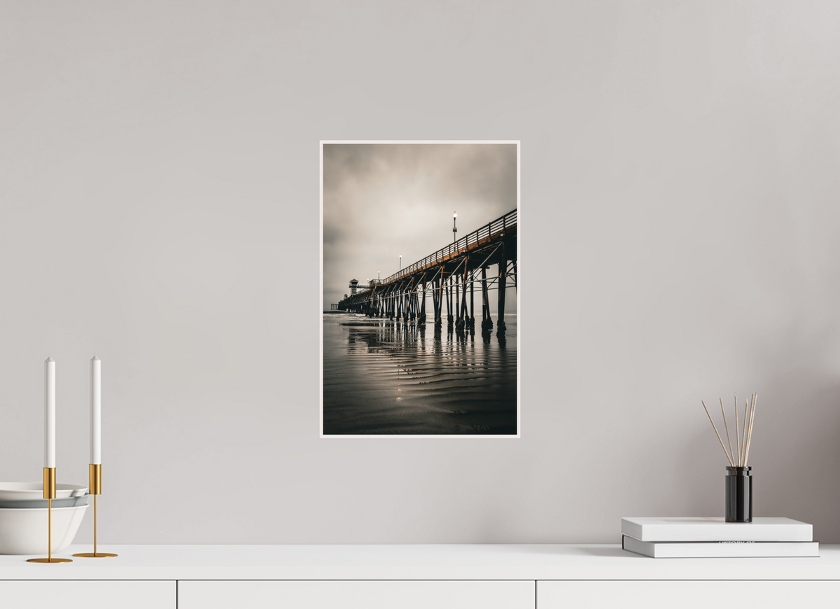 10 x 15″, Solid Wood Artbox Oceanside Pier in the Morning
