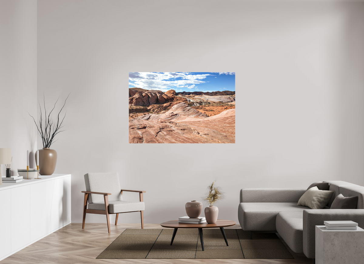 60 x 40″, Matte Canvas on Stretcher Frame Sandstone Formation at Fire Wave Trail