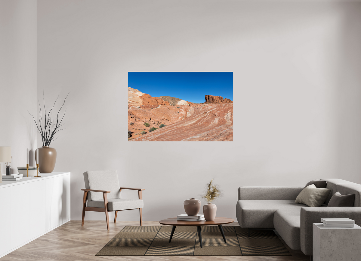 60 x 40″, ChromaLuxe HD Metal Print Sandstone Formation at Fire Wave Trail