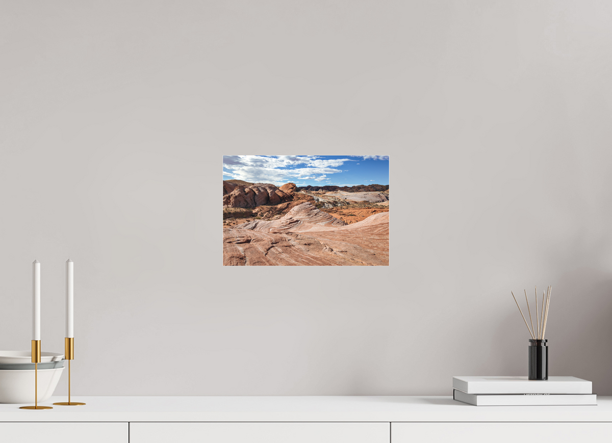12 x 8″, Photo Print Under Matte Acrylic Glass Sandstone Formation at Fire Wave Trail