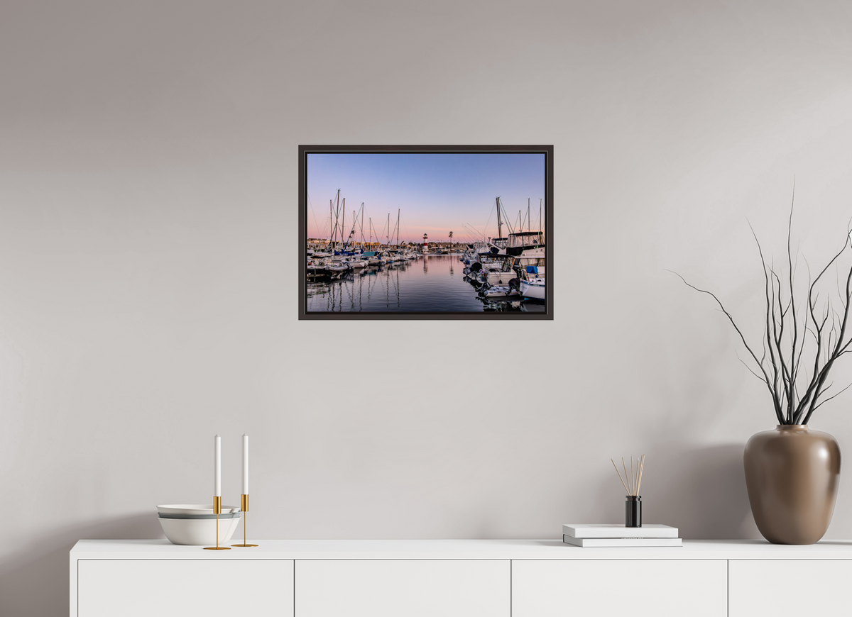 24 x 16″, Alder Brown Wooden Floater Frame The Oceanside Harbor