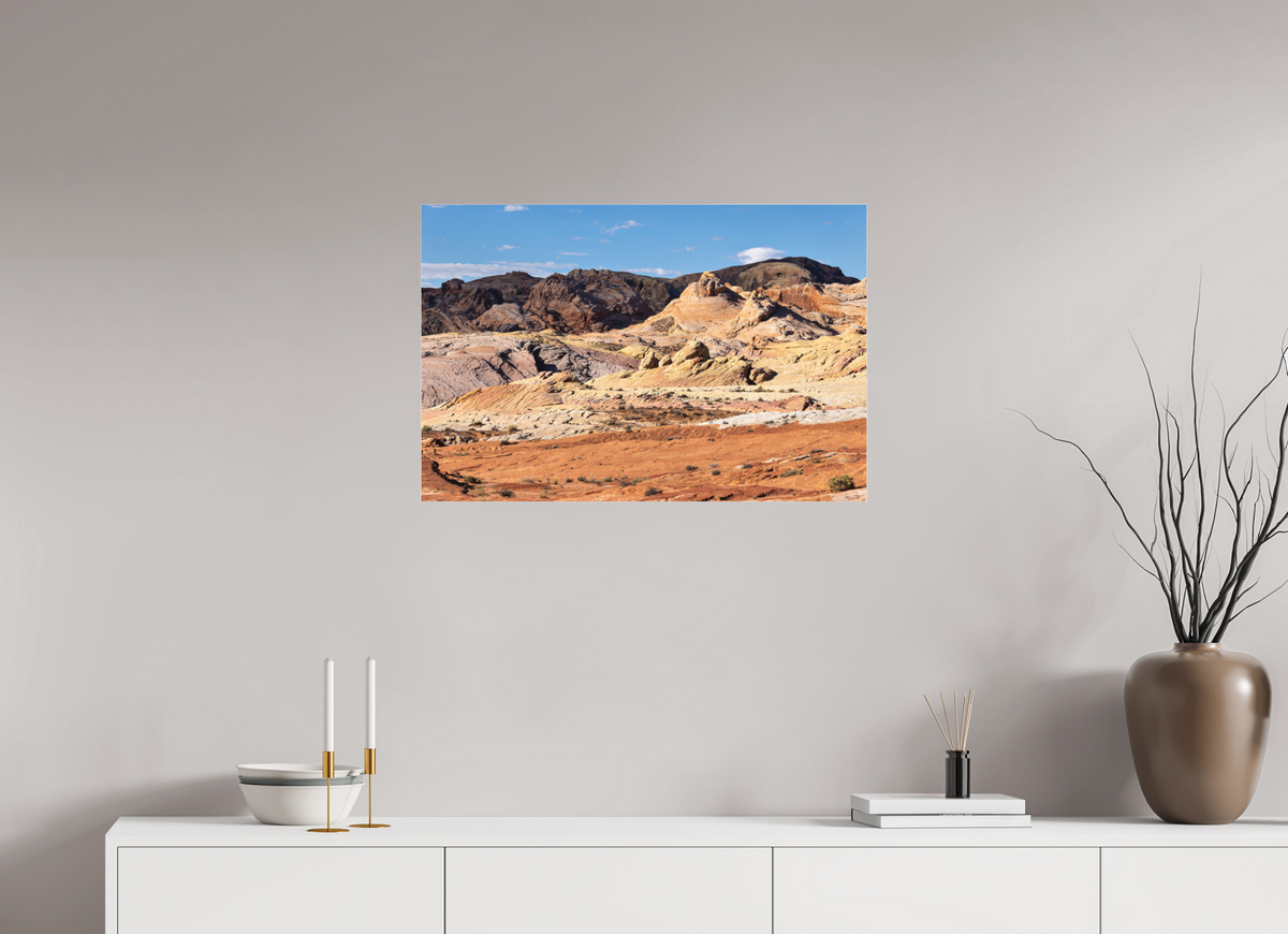 30 x 20″, Fine Art Pigment under Acrylic Glass Sandstone Formation at Fire Wave Trail