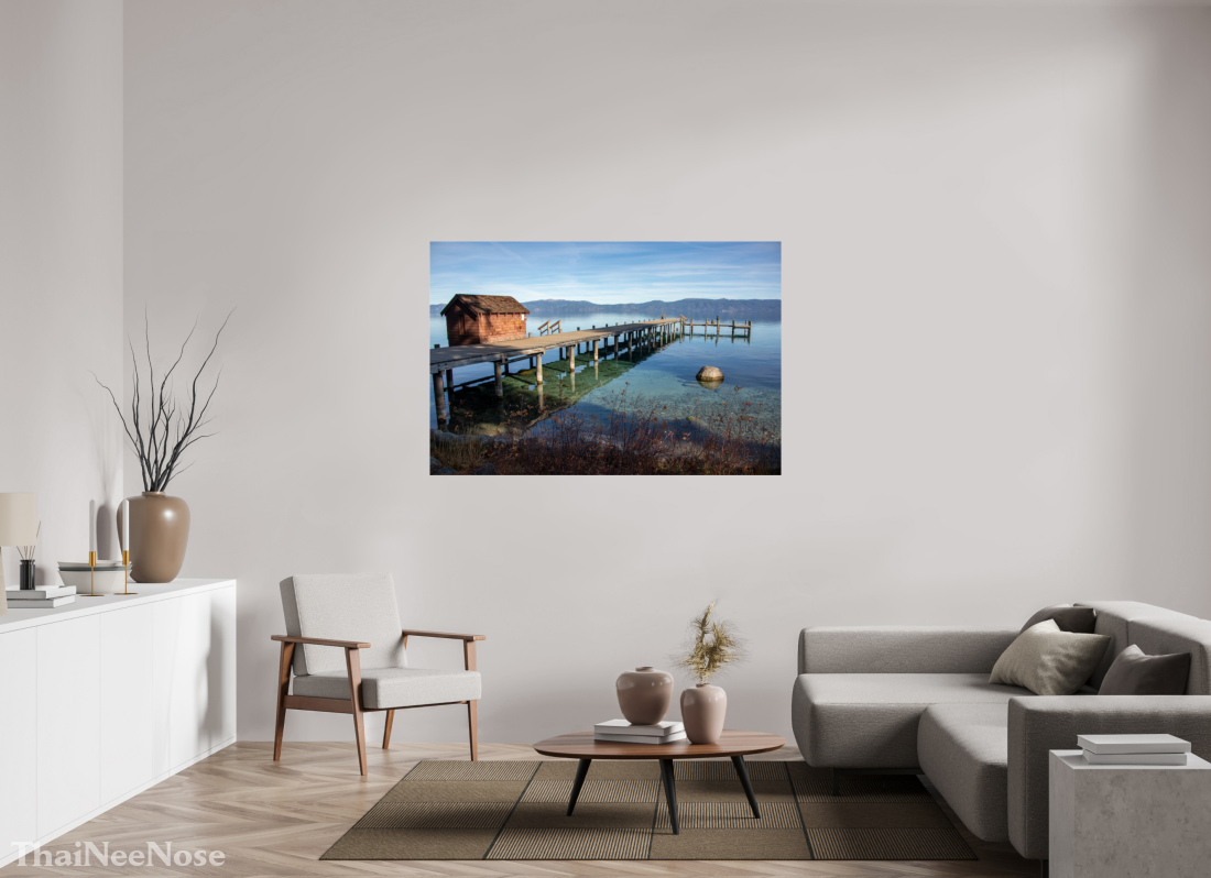 60 x 40″, Metallic Photo Print under Acrylic Glass Lake Tahoe on the West Side