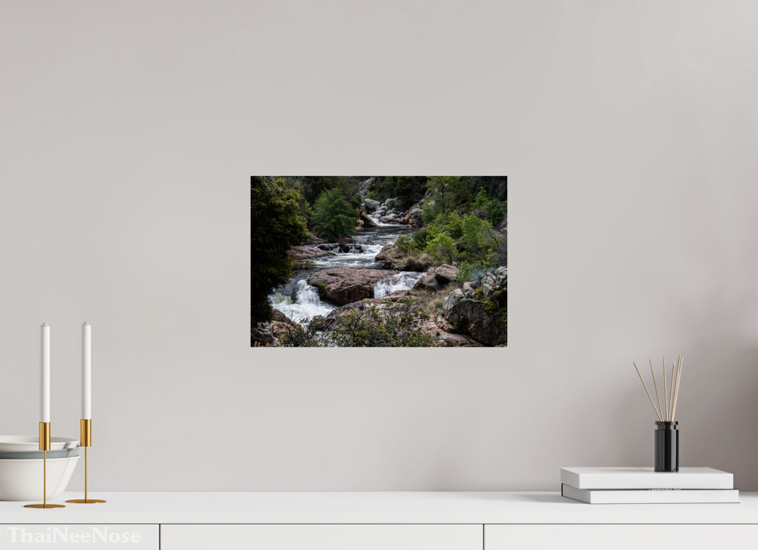 15 x 10″, Metallic Photo Print under Acrylic Glass Three Rivers Gateway to Sequoia National Park