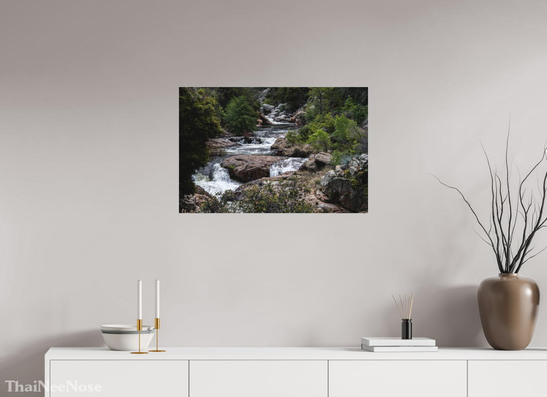 30 x 20″, Photo Print Under Matte Acrylic Glass Three Rivers Gateway to Sequoia National Park