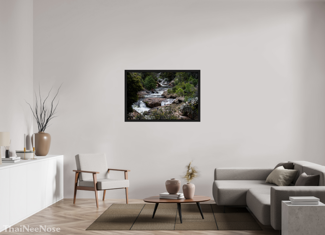 45 x 30″, Black Oak Wooden Flame under Acrylic Glass Three Rivers Gateway to Sequoia National Park