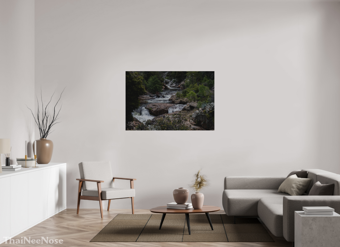 54 x 36″, Direct Print on Brushed Aluminum Three Rivers Gateway to Sequoia National Park